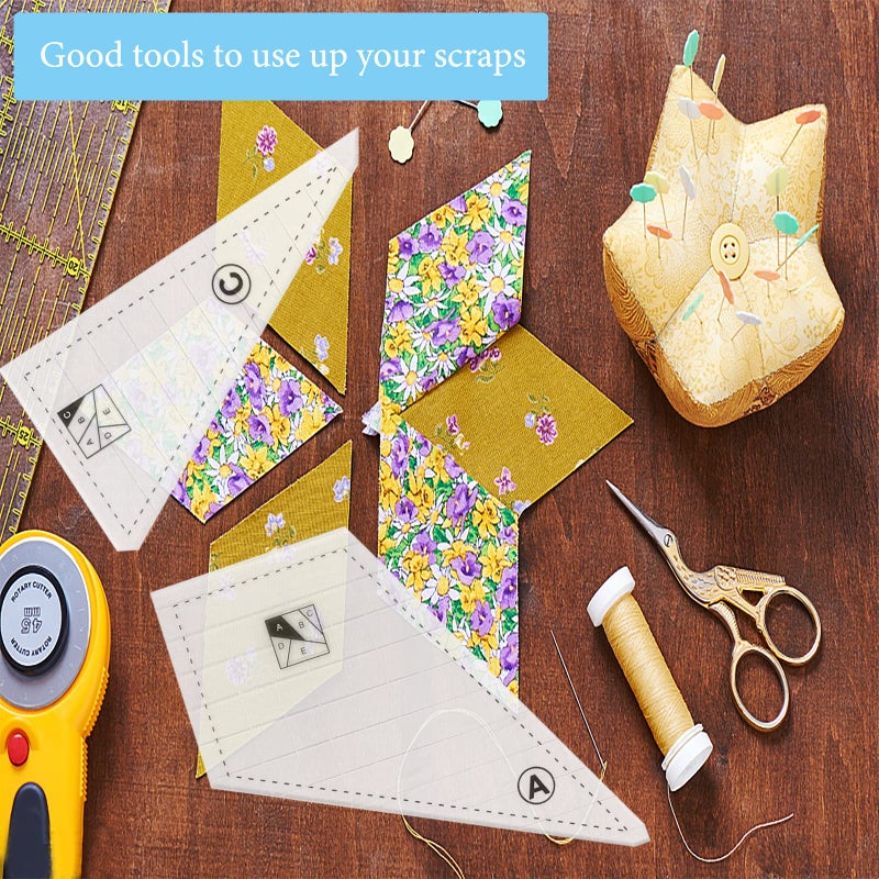 Hovesty Quilting Rulers and Templates  5Pcs Creative Quilting Cutting Template Quilt Templates Acrylic for Cutting Patterns  Quilt Ruler Set Quilting Supplies for Sewing Machine Cutting Mats  Arts and Crafts - Image 3